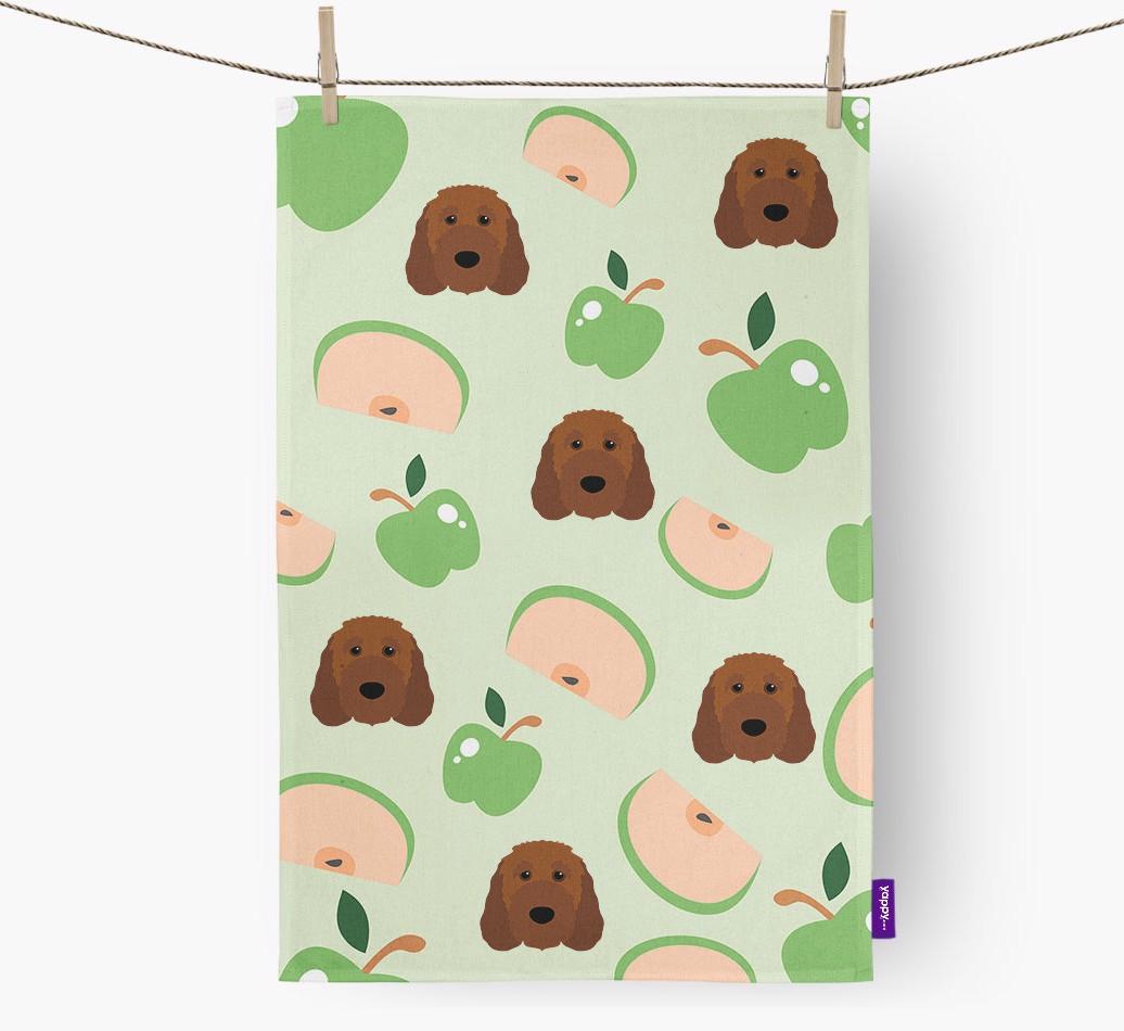 'Fruit Pattern' - Personalized {breedFullName} Tea Towel