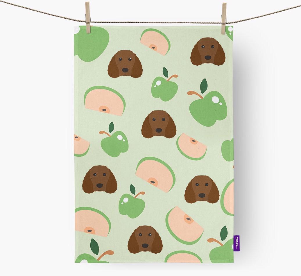 'Fruit Pattern' - Personalized {breedFullName} Tea Towel