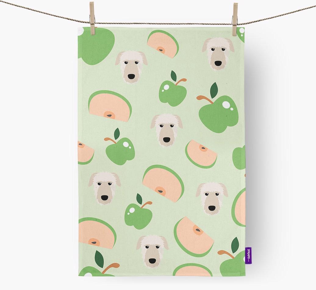 'Fruit Pattern' - Personalized {breedFullName} Tea Towel