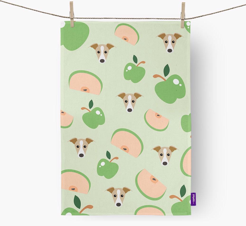 'Fruit Pattern' - Personalized {breedFullName} Tea Towel