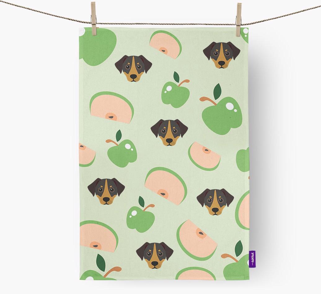'Fruit Pattern' - Personalized {breedFullName} Tea Towel