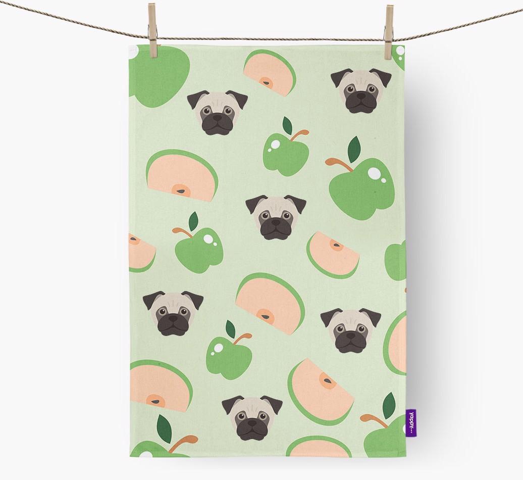 'Fruit Pattern' - Personalized {breedFullName} Tea Towel