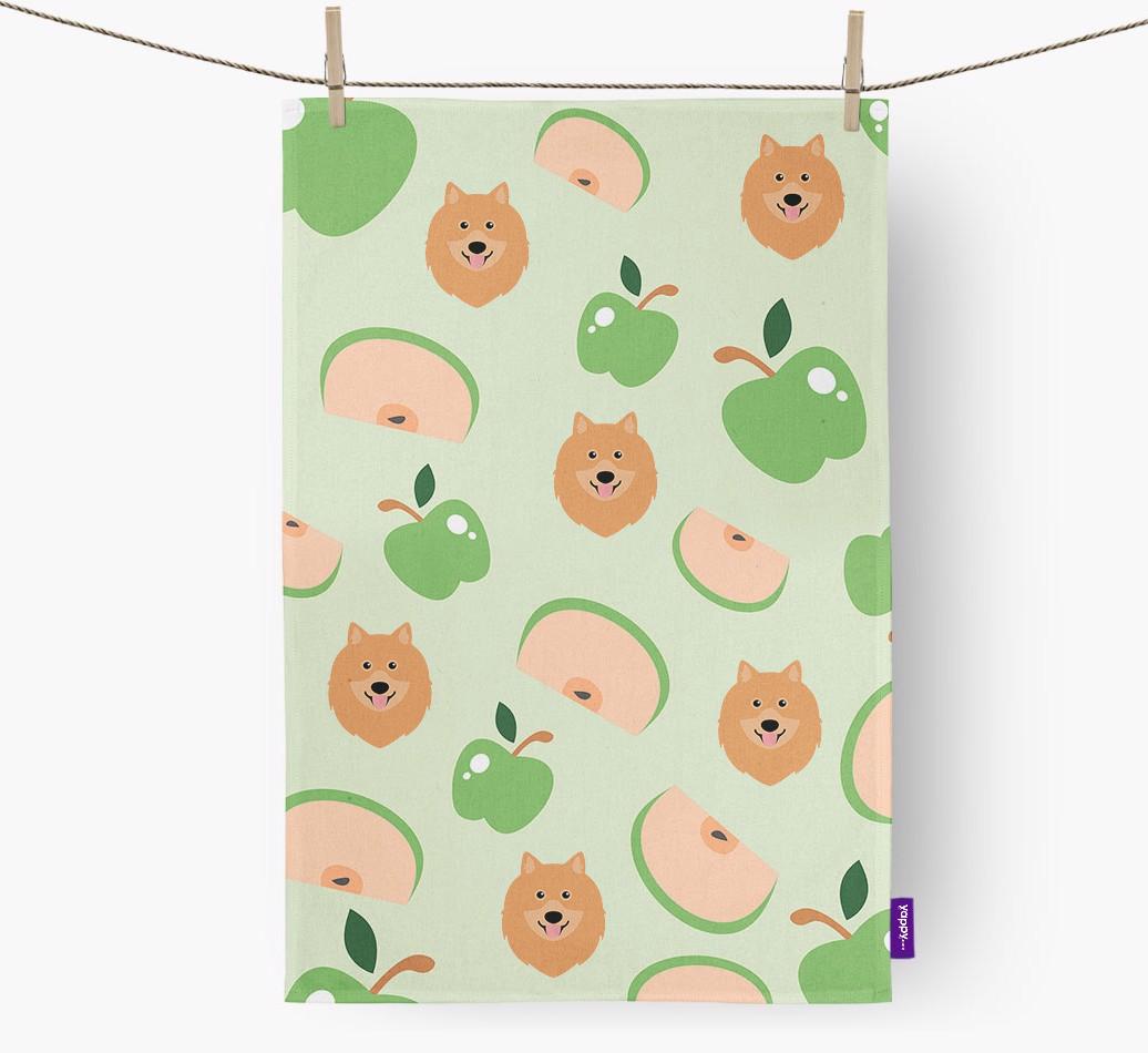'Fruit Pattern' - Personalized {breedFullName} Tea Towel