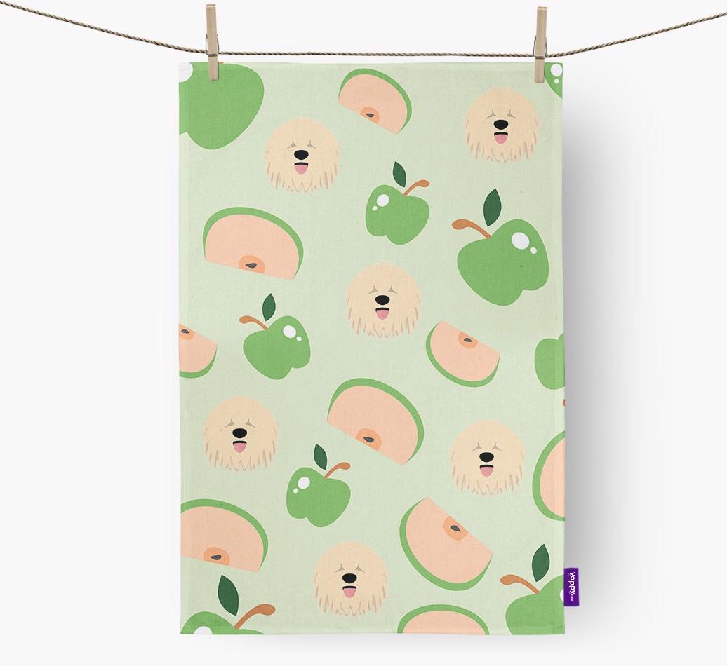 'Fruit Pattern' - Personalized {breedFullName} Tea Towel