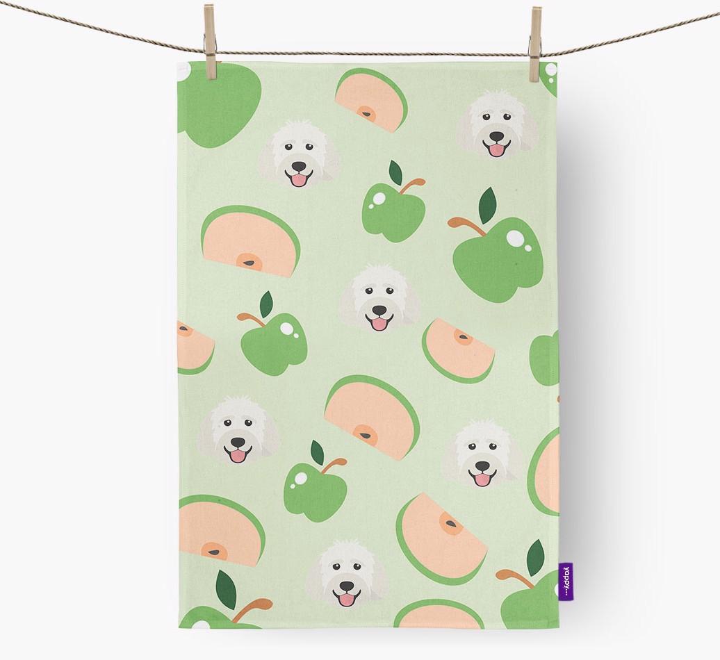 'Fruit Pattern' - Personalized {breedFullName} Tea Towel