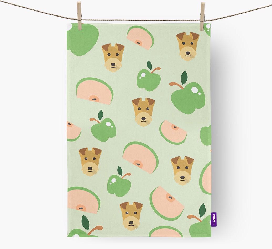 'Fruit Pattern' - Personalized {breedFullName} Tea Towel