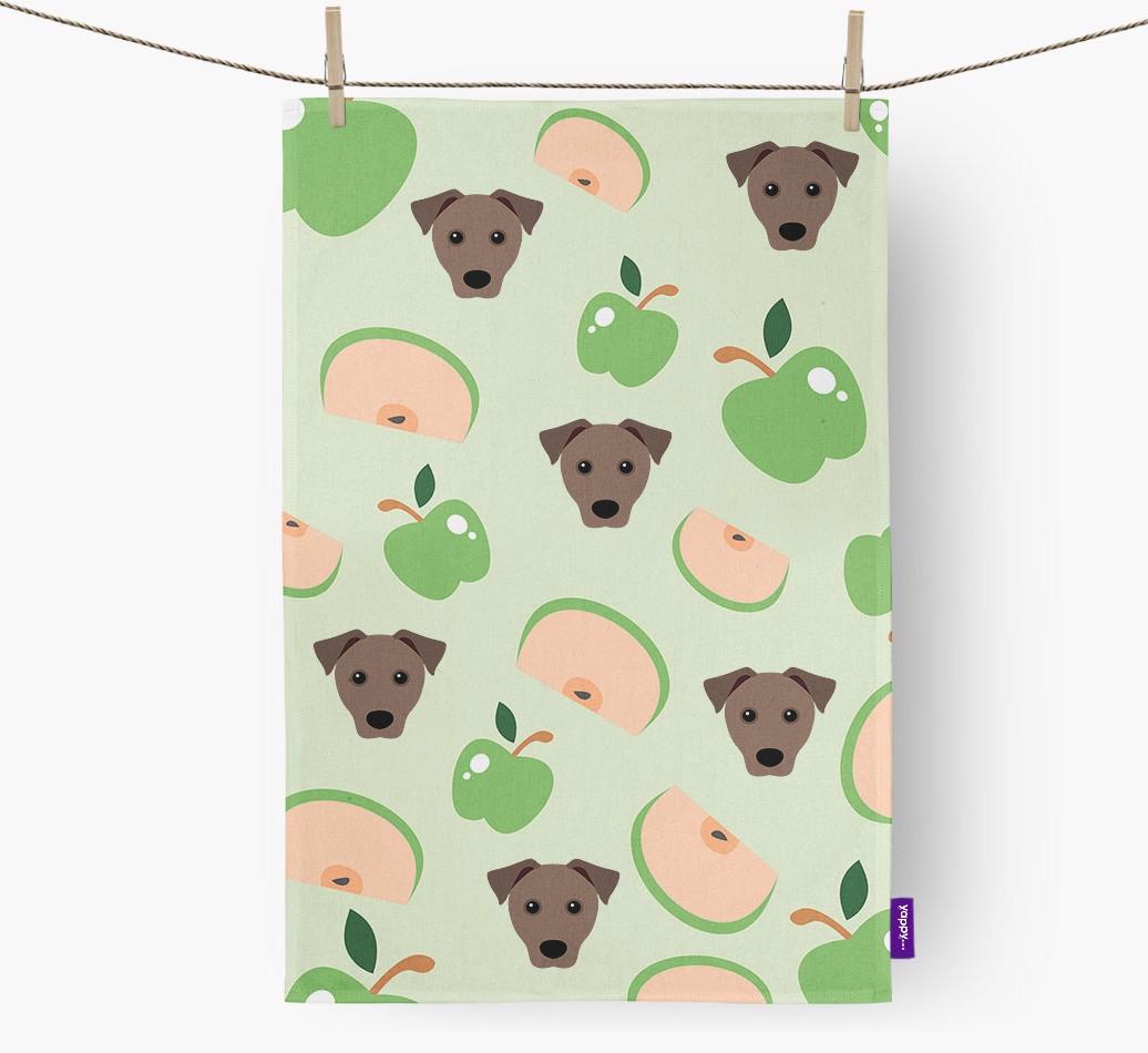'Fruit Pattern' - Personalized {breedFullName} Tea Towel