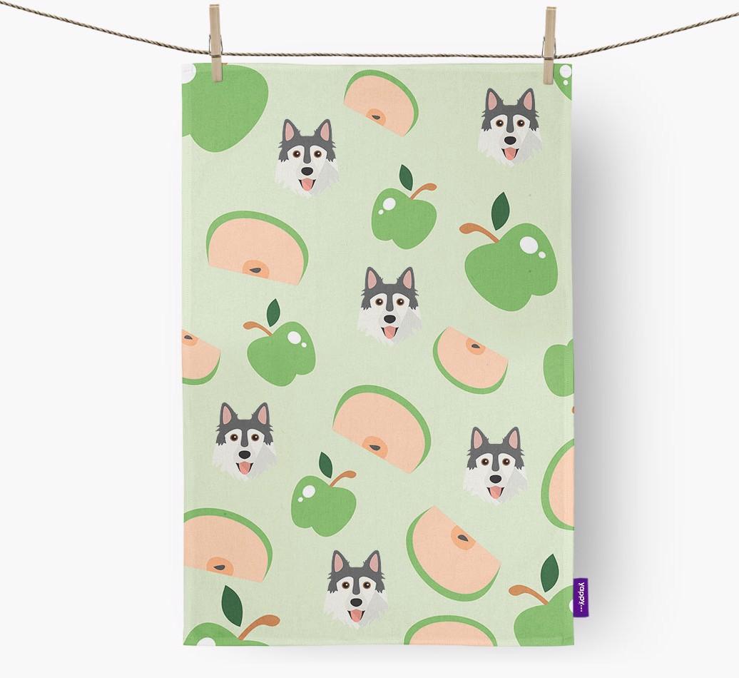 'Fruit Pattern' - Personalized {breedFullName} Tea Towel