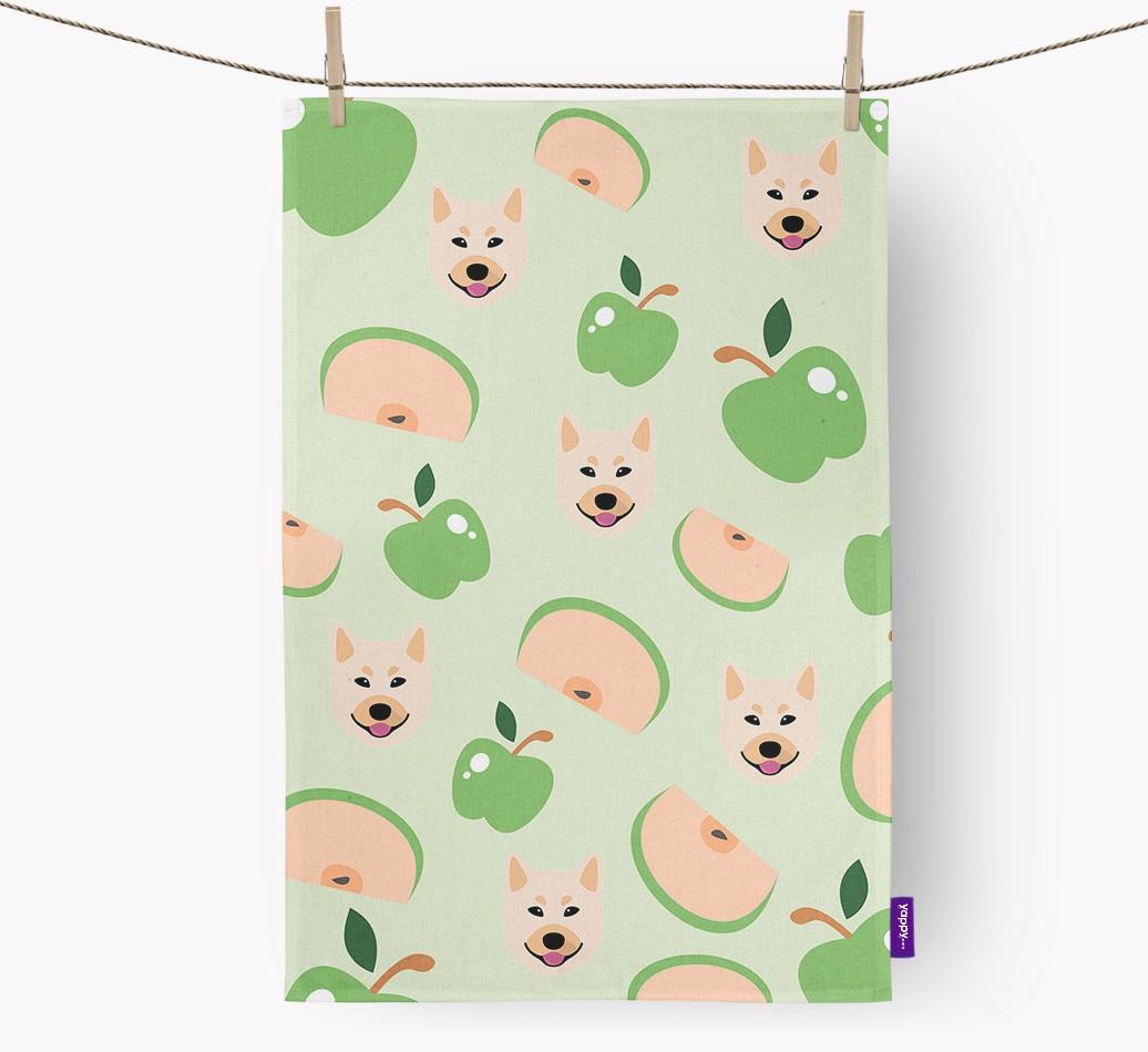 'Fruit Pattern' - Personalized {breedFullName} Tea Towel