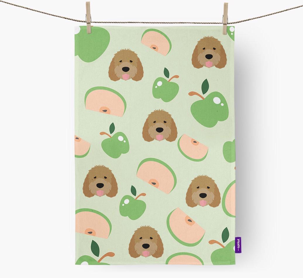 'Fruit Pattern' - Personalized {breedFullName} Tea Towel
