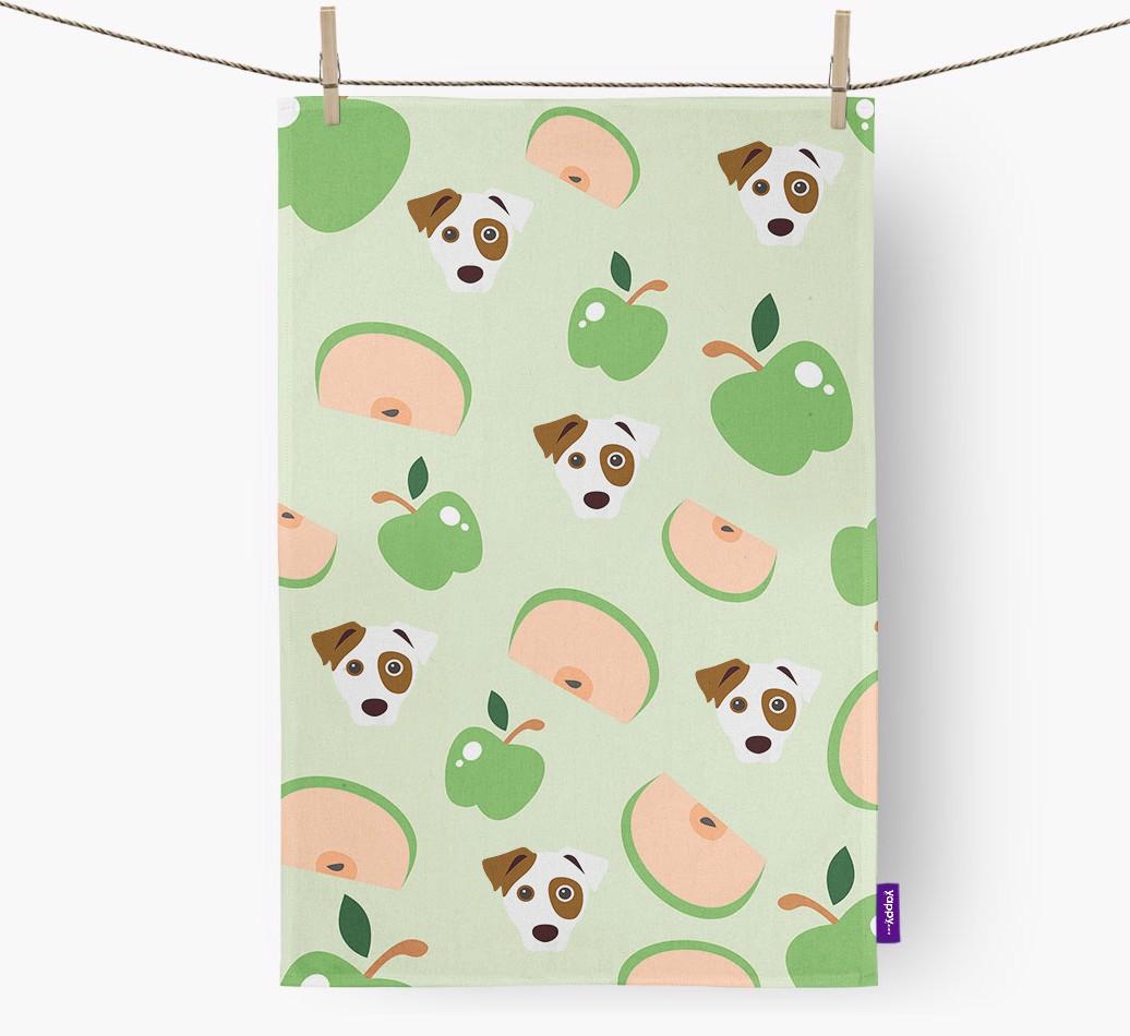 'Fruit Pattern' - Personalized {breedFullName} Tea Towel