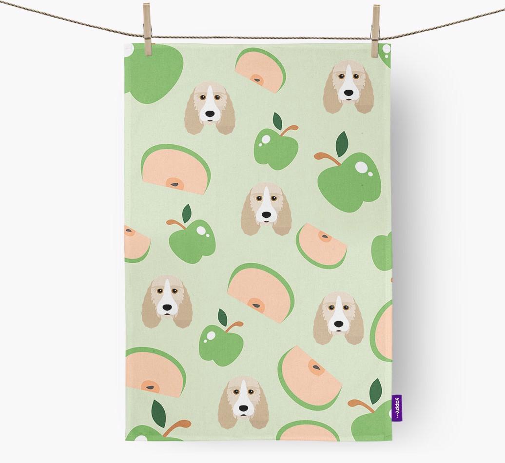 'Fruit Pattern' - Personalized {breedFullName} Tea Towel