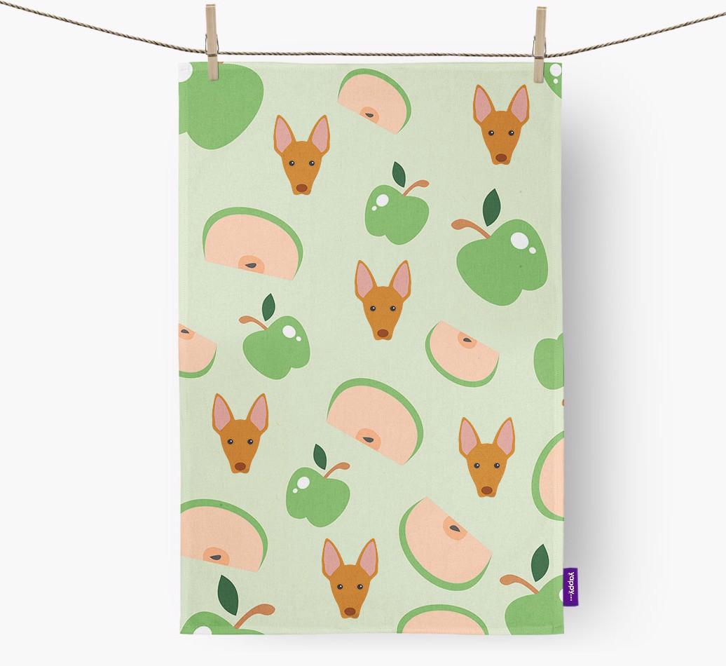 'Fruit Pattern' - Personalised {breedFullName} Tea Towel