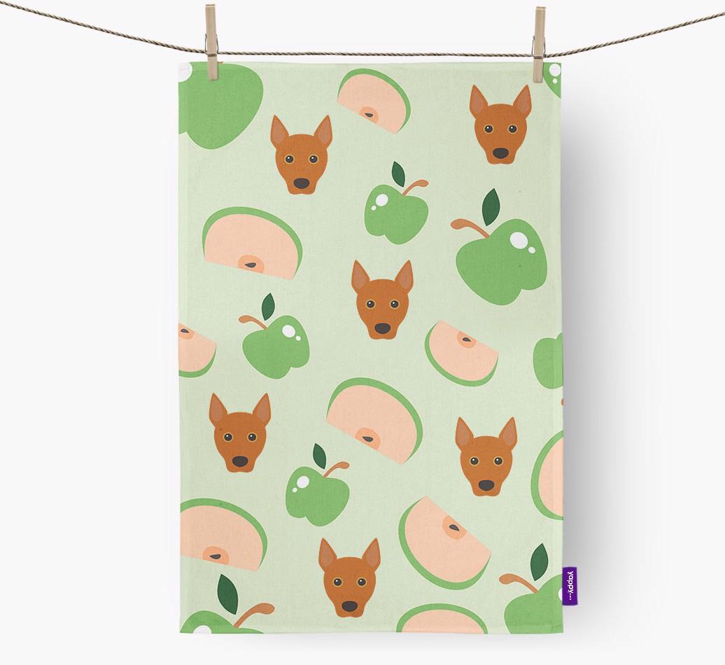 'Fruit Pattern' - Personalized {breedFullName} Tea Towel