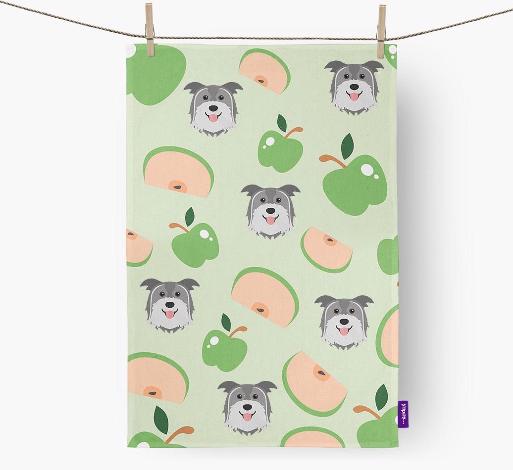 'Fruit Pattern' - Personalized {breedFullName} Tea Towel