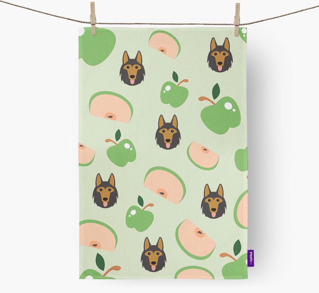 'Fruit Pattern' - Personalized {breedFullName} Tea Towel