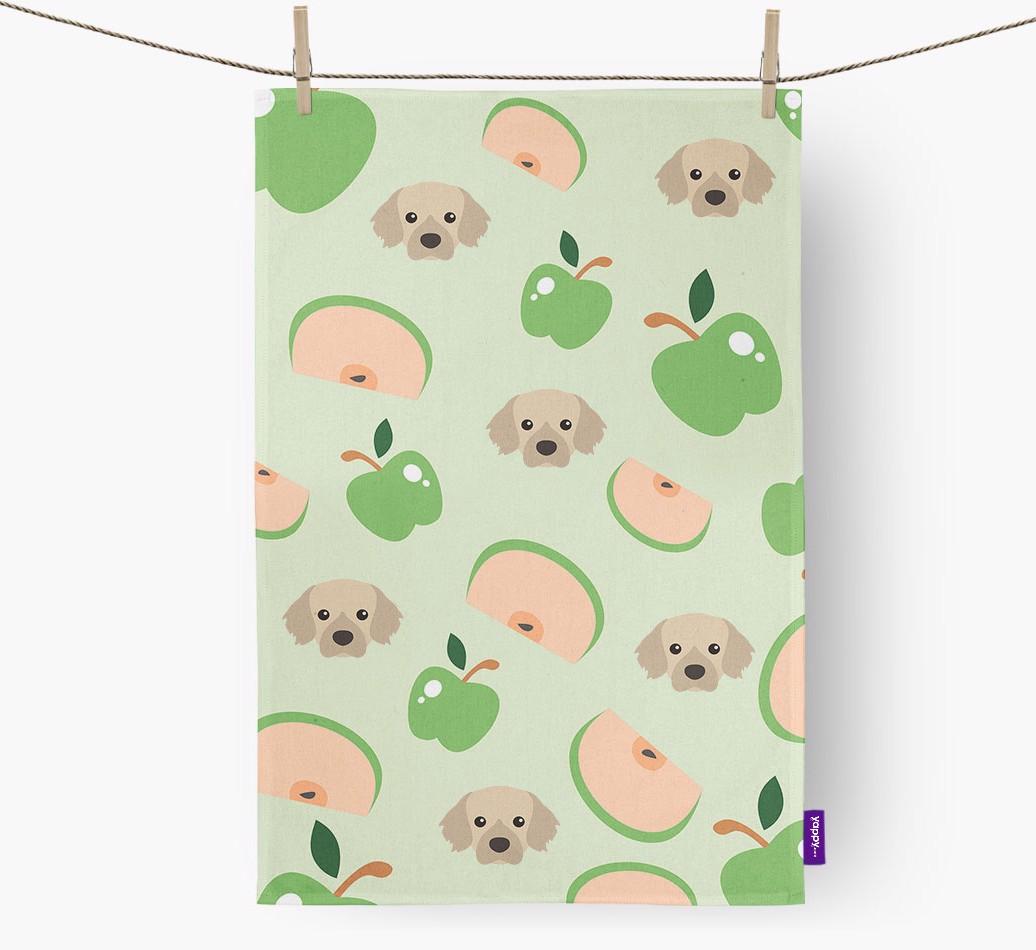 'Fruit Pattern' - Personalized {breedFullName} Tea Towel