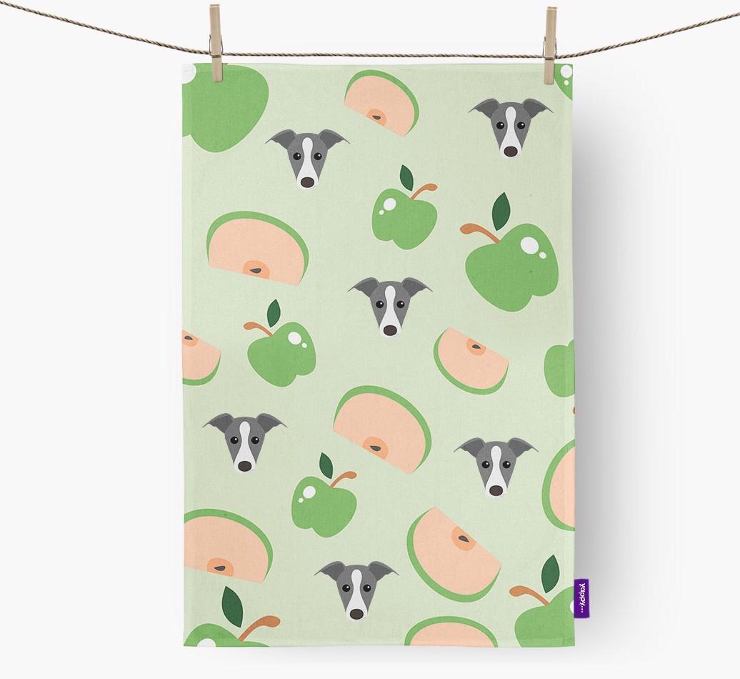 'Fruit Pattern' - Personalized {breedFullName} Tea Towel