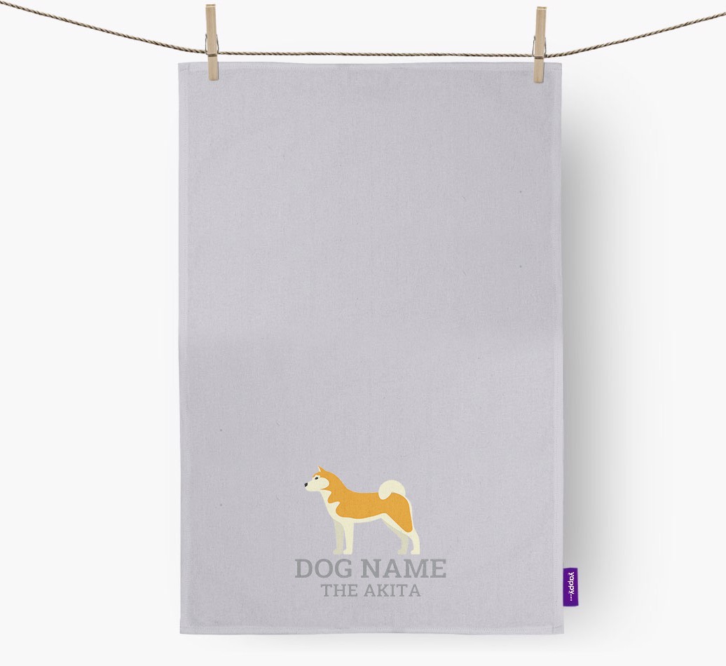 Personalised '{dogsName} The {breedFullName}' Tea Towel