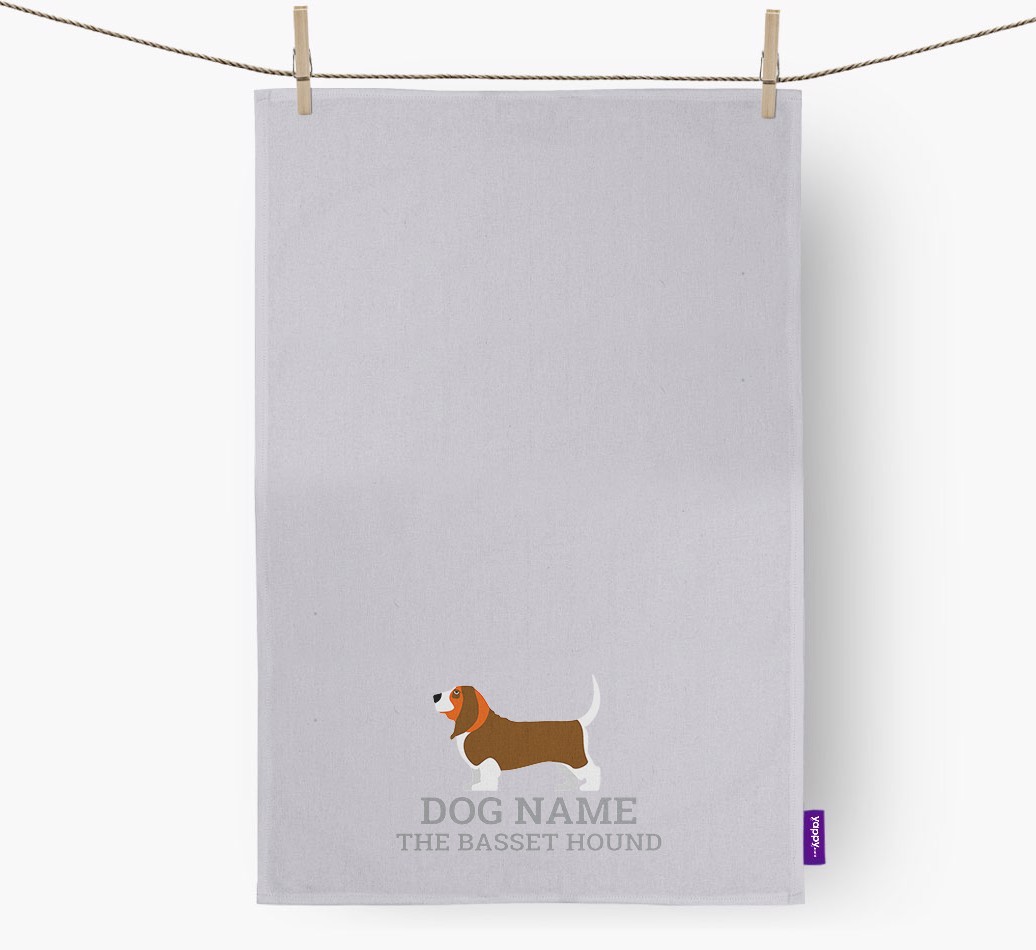 Personalised '{dogsName} The {breedFullName}' Tea Towel