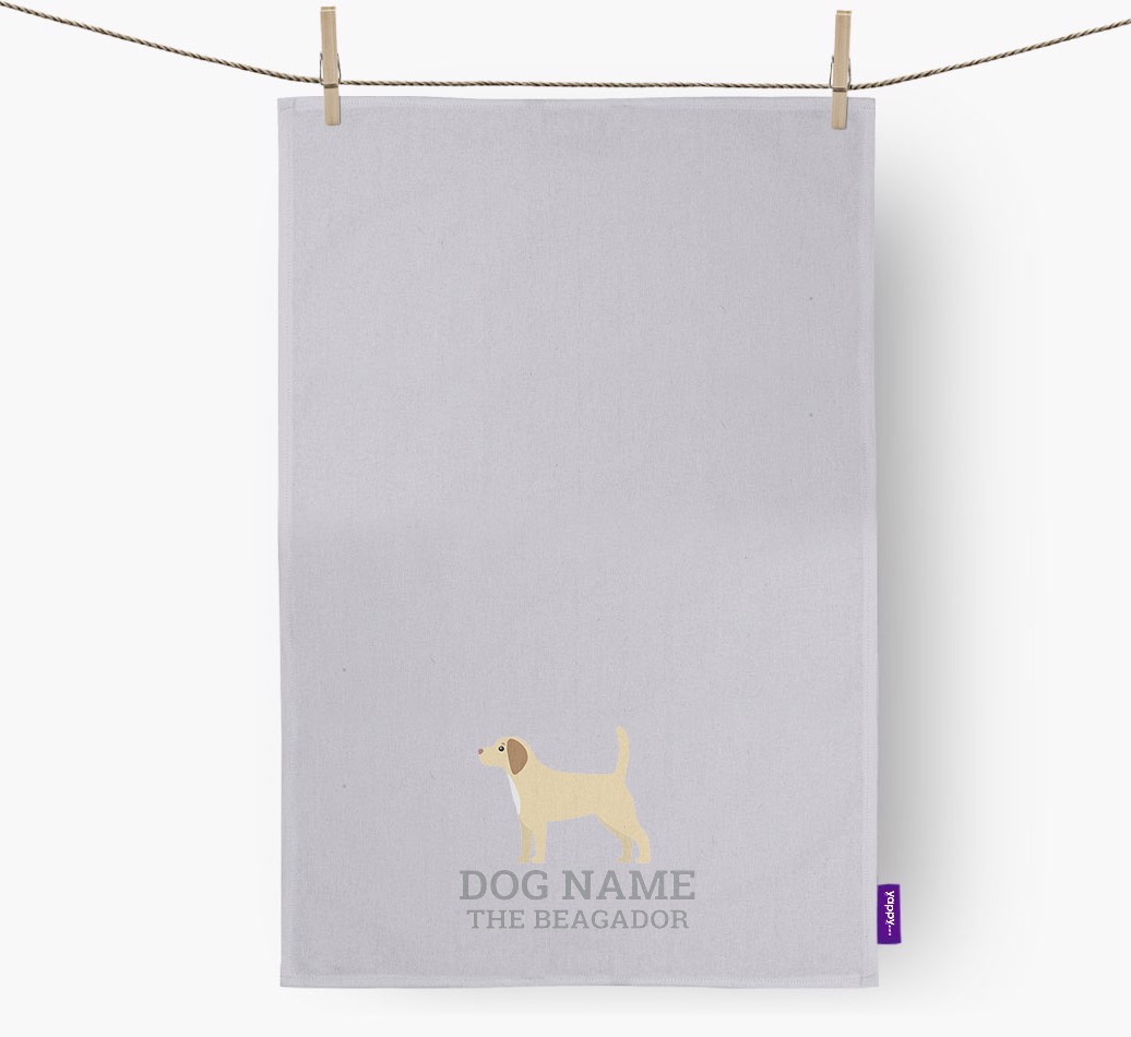 Personalised '{dogsName} The {breedFullName}' Tea Towel