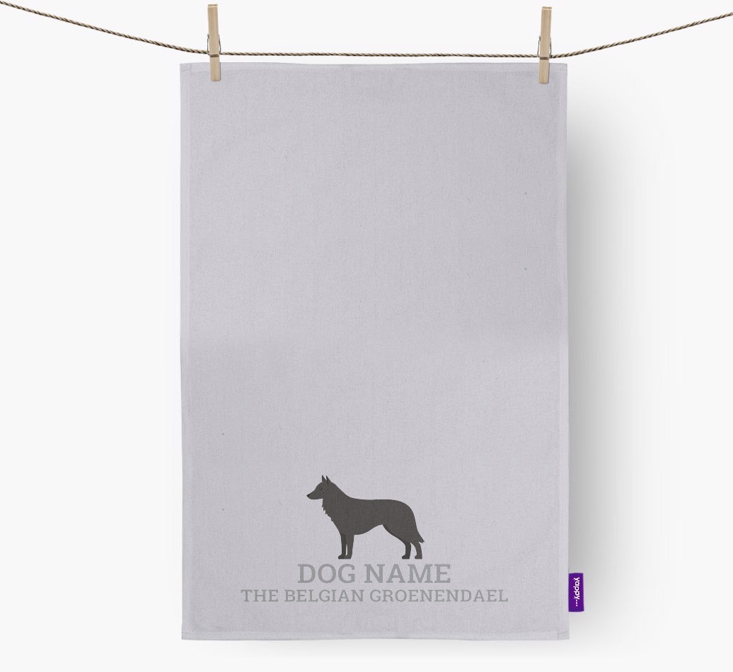 Personalised '{dogsName} The {breedFullName}' Tea Towel