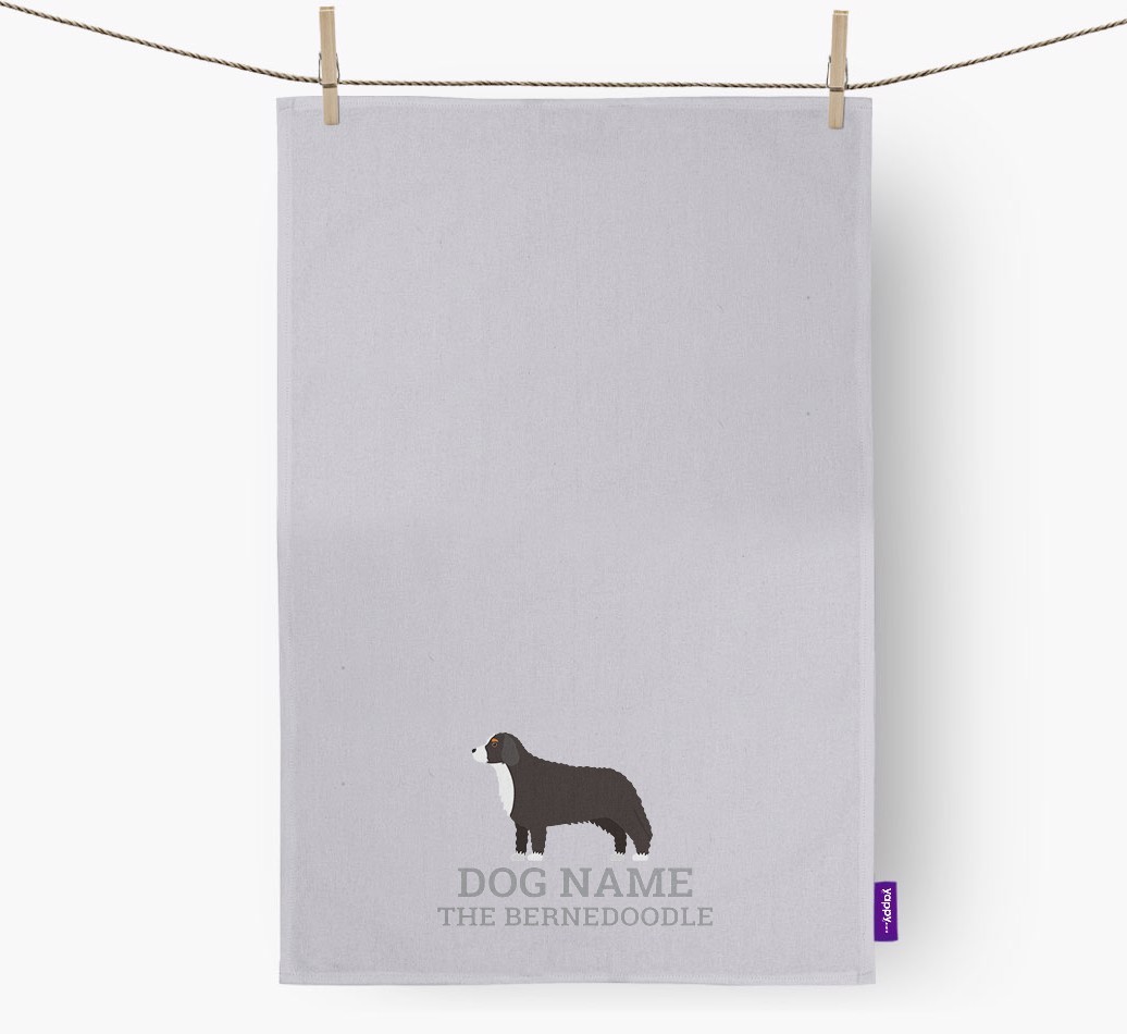Personalised '{dogsName} The {breedFullName}' Tea Towel
