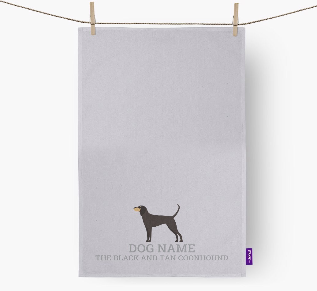 Personalised '{dogsName} The {breedFullName}' Tea Towel