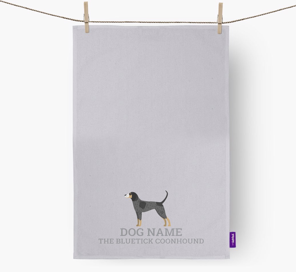 Personalised '{dogsName} The {breedFullName}' Tea Towel