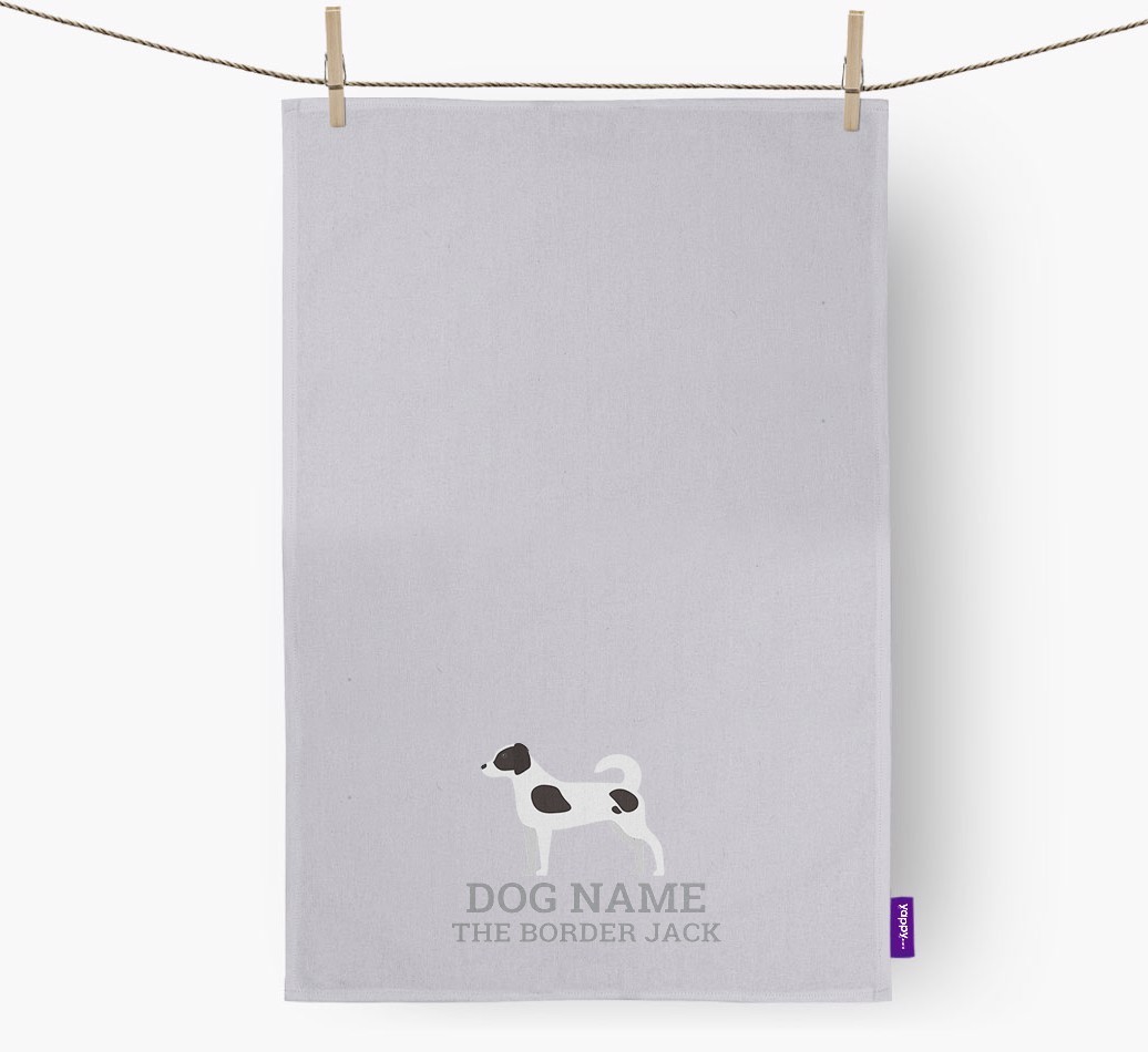 Personalised '{dogsName} The {breedFullName}' Tea Towel