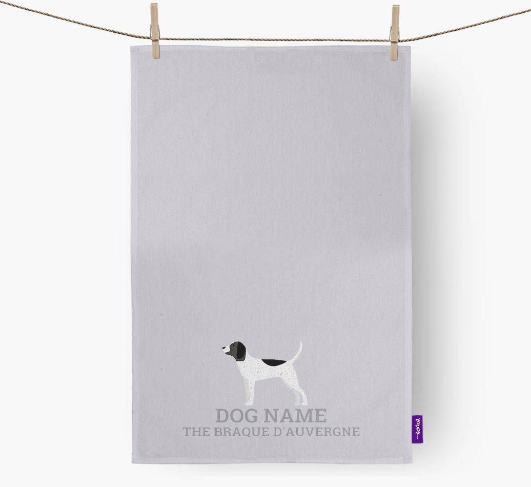 Personalised '{dogsName} The {breedFullName}' Tea Towel