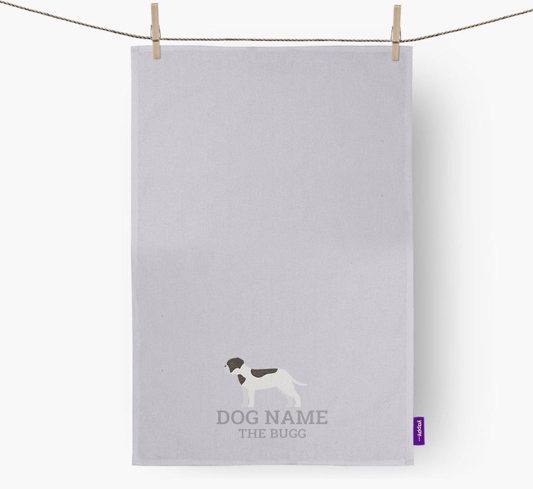 Personalised '{dogsName} The {breedFullName}' Tea Towel