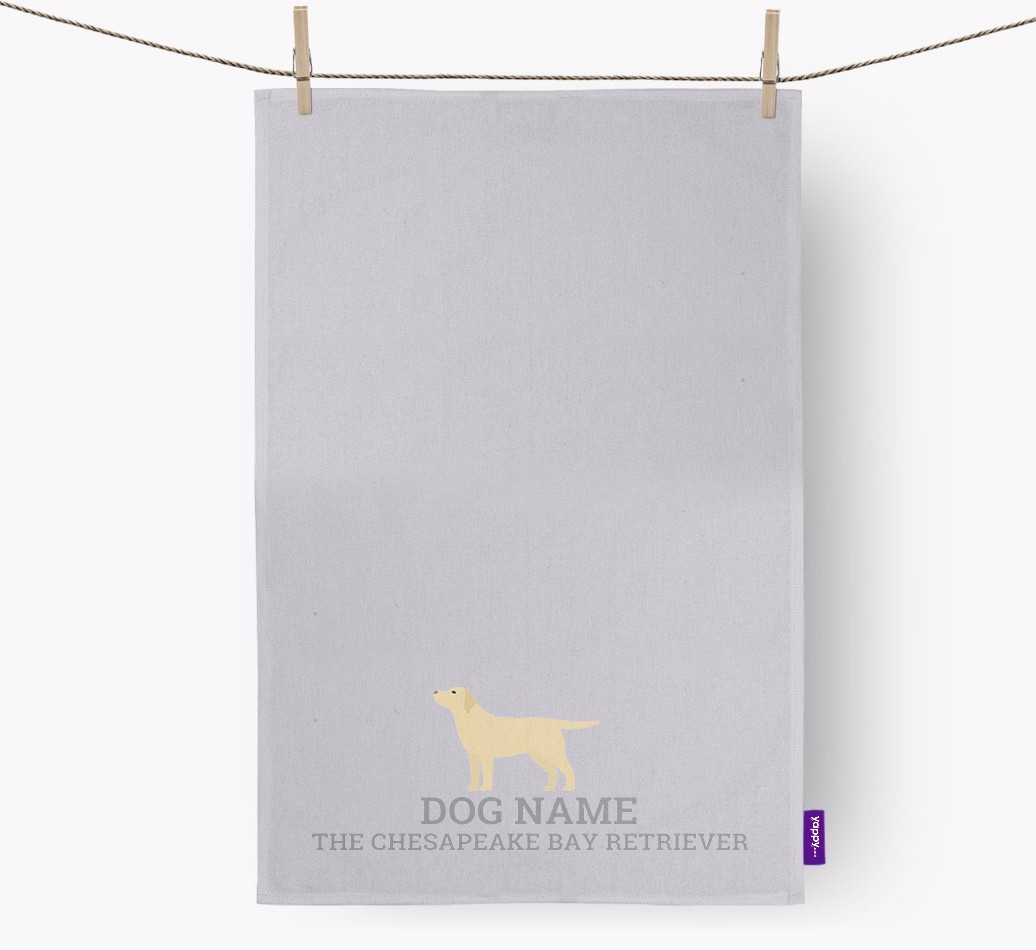 Personalised '{dogsName} The {breedFullName}' Tea Towel