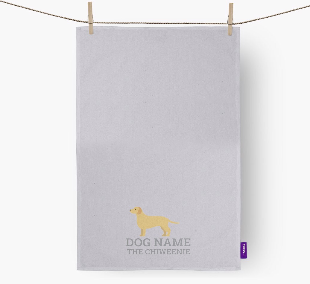 Personalised '{dogsName} The {breedFullName}' Tea Towel
