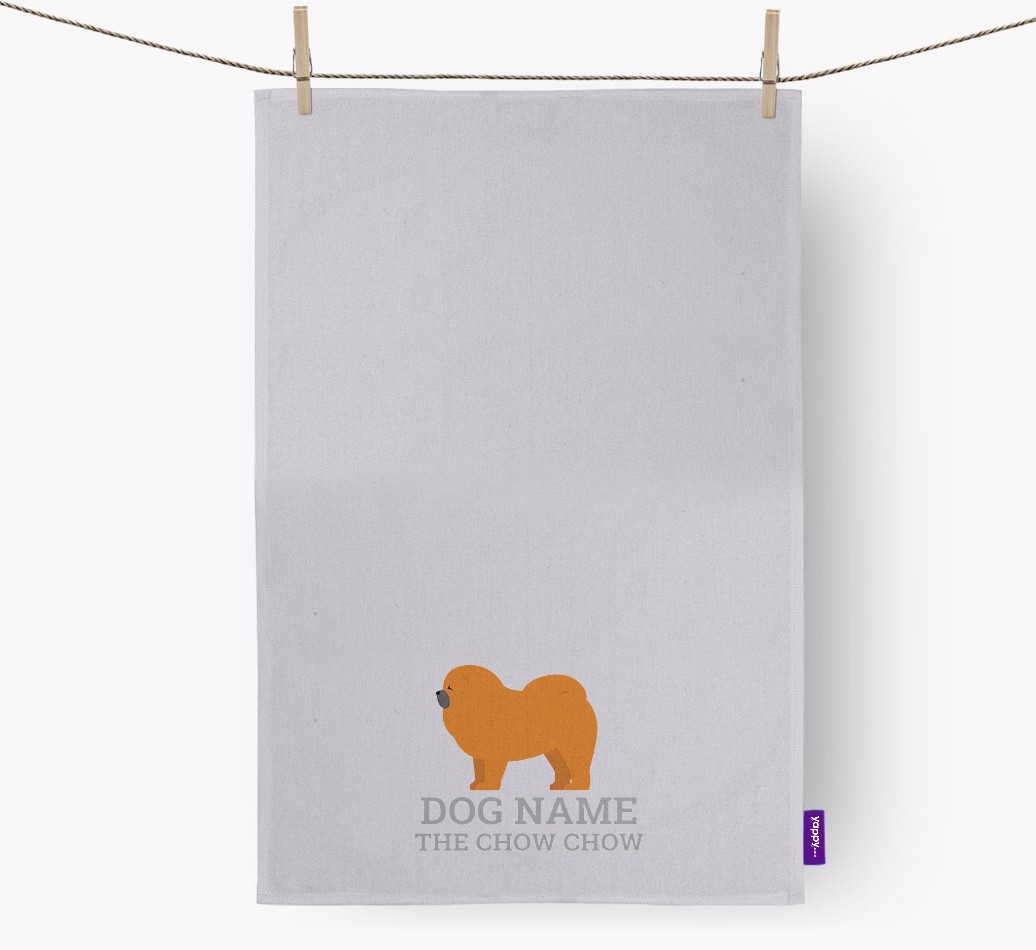 Personalised '{dogsName} The {breedFullName}' Tea Towel