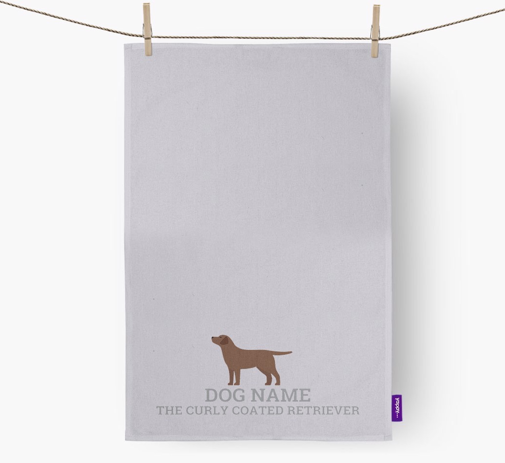 Personalised '{dogsName} The {breedFullName}' Tea Towel