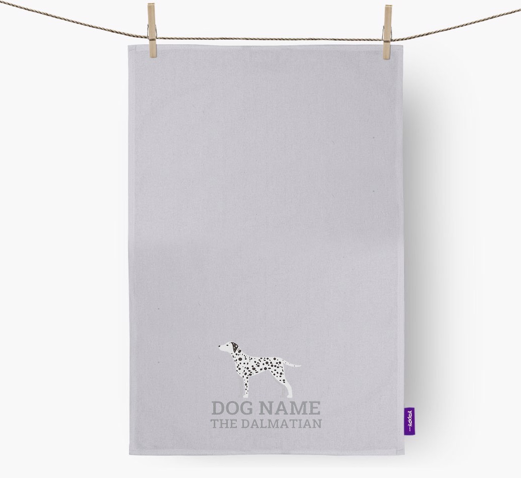 Personalised '{dogsName} The {breedFullName}' Tea Towel
