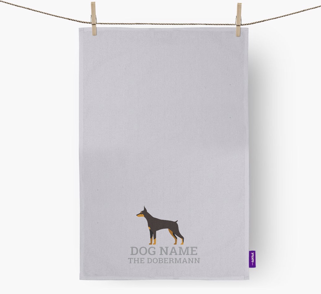 Personalised '{dogsName} The {breedFullName}' Tea Towel