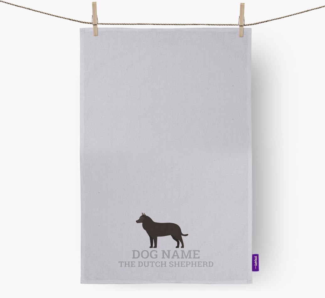 Personalised '{dogsName} The {breedFullName}' Tea Towel
