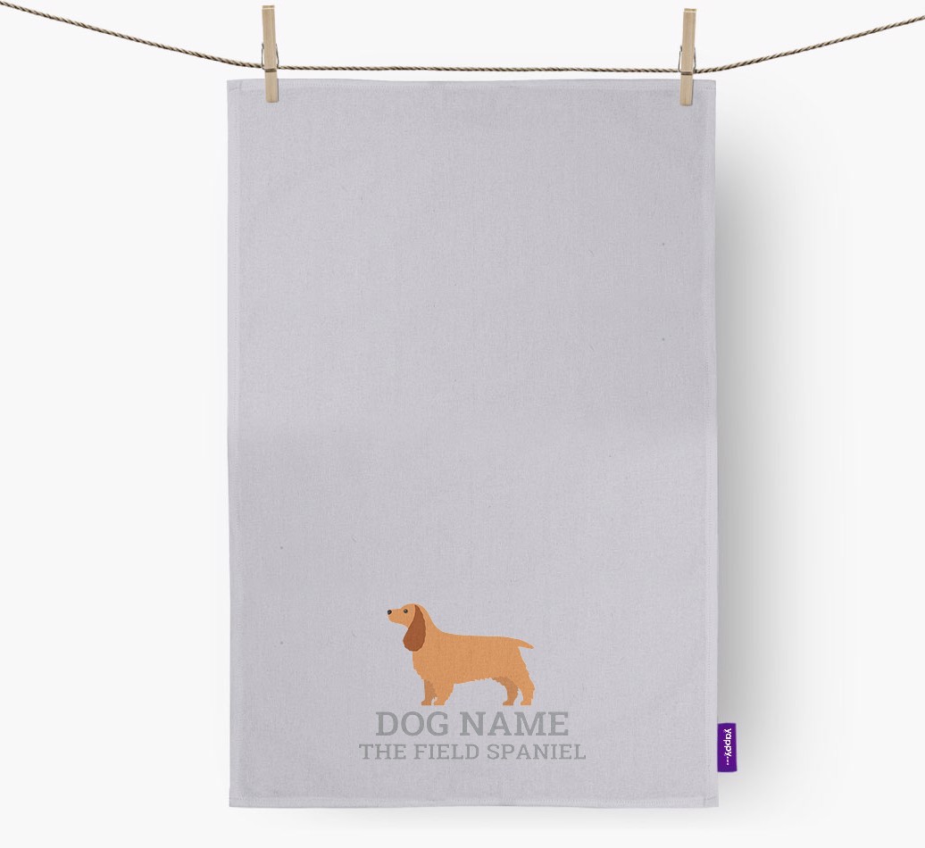 Personalised '{dogsName} The {breedFullName}' Tea Towel