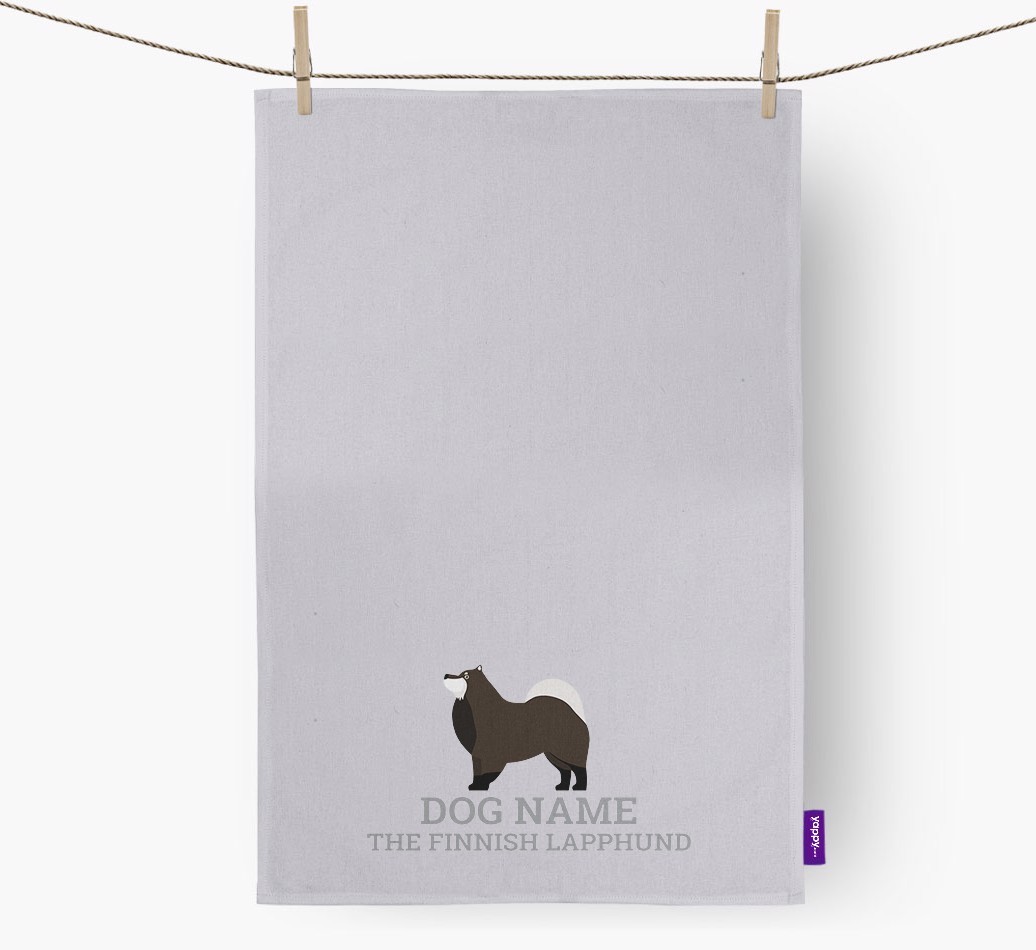Personalised '{dogsName} The {breedFullName}' Tea Towel