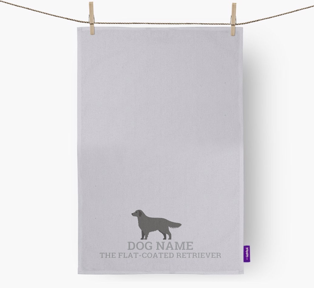 Personalised '{dogsName} The {breedFullName}' Tea Towel