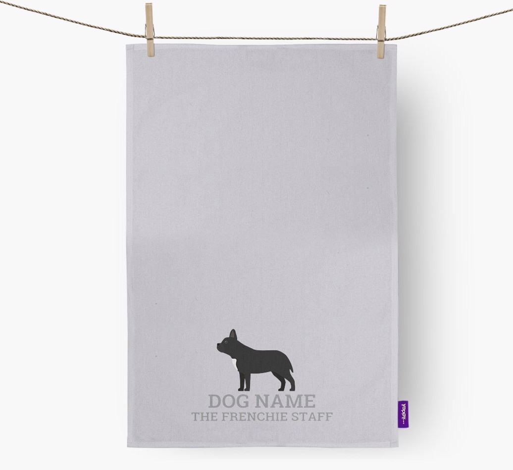 Personalised '{dogsName} The {breedFullName}' Tea Towel