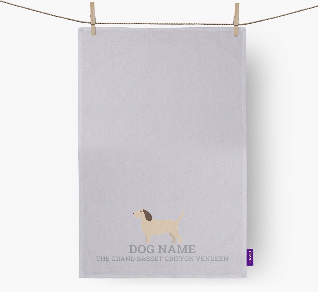 Personalised '{dogsName} The {breedFullName}' Tea Towel