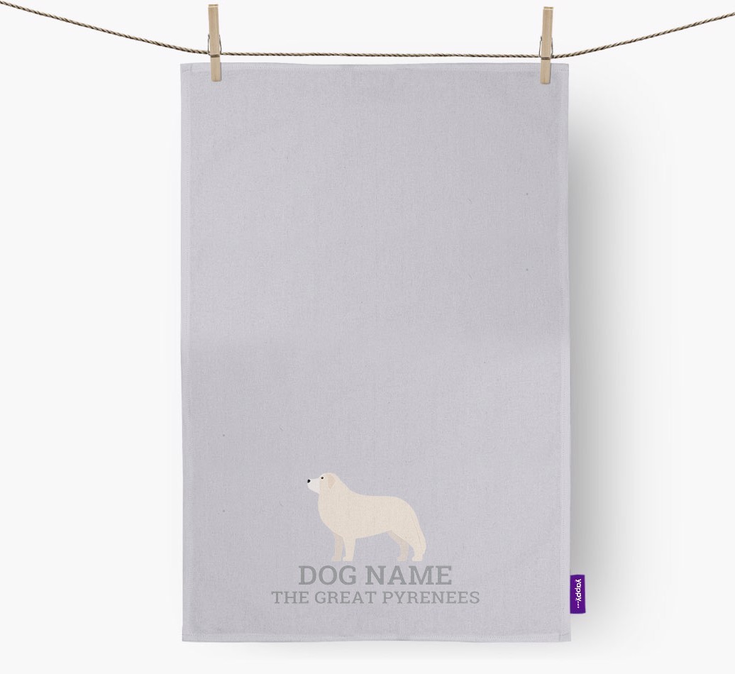Personalised '{dogsName} The {breedFullName}' Tea Towel