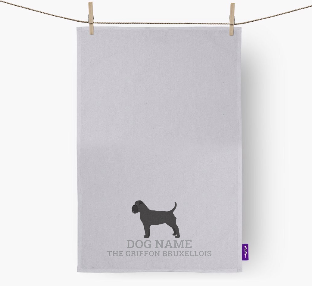 Personalised '{dogsName} The {breedFullName}' Tea Towel