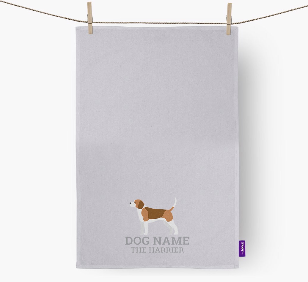 Personalised '{dogsName} The {breedFullName}' Tea Towel