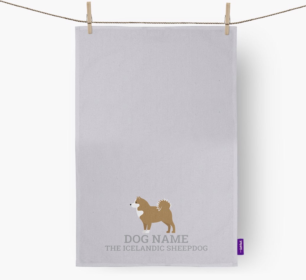 Personalised '{dogsName} The {breedFullName}' Tea Towel