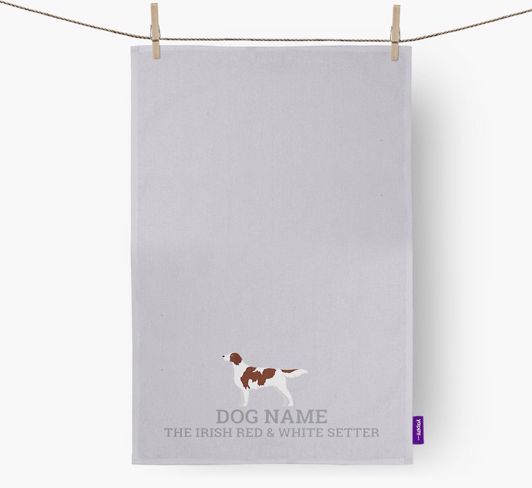 Personalised '{dogsName} The {breedFullName}' Tea Towel