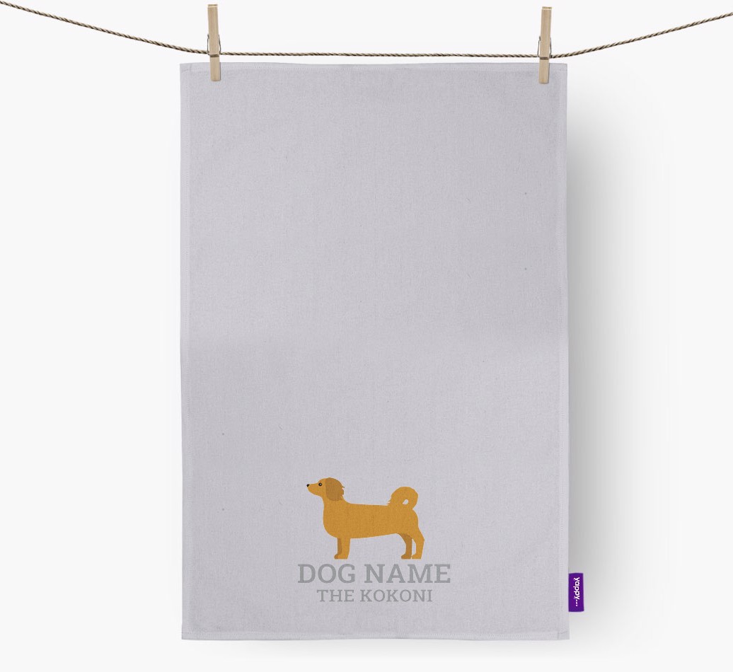 Personalised '{dogsName} The {breedFullName}' Tea Towel